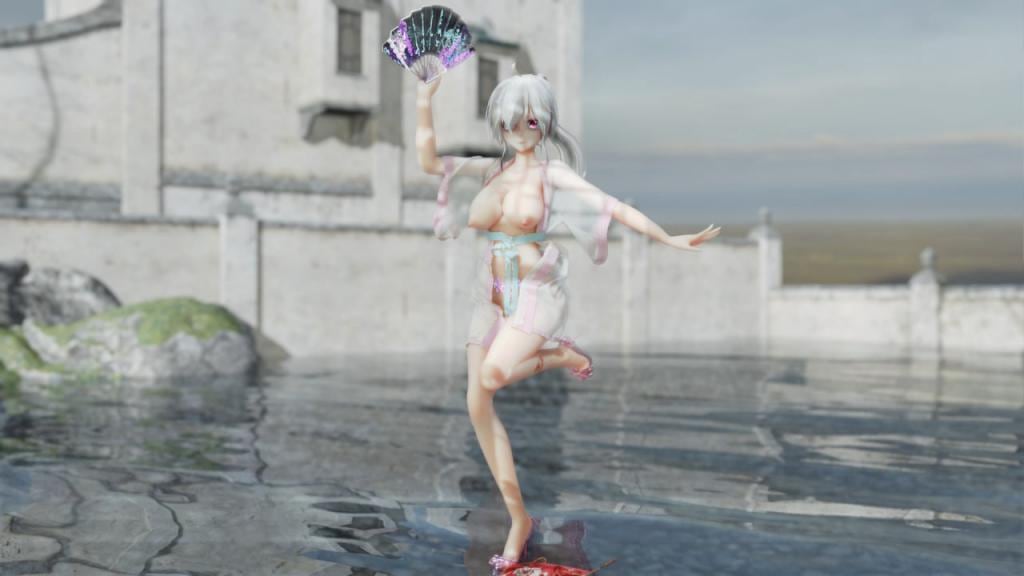 MMD52 汉服萝莉弱音酱被狂干！寄明月曲中淫叫不断，白丝美腿大开任内射