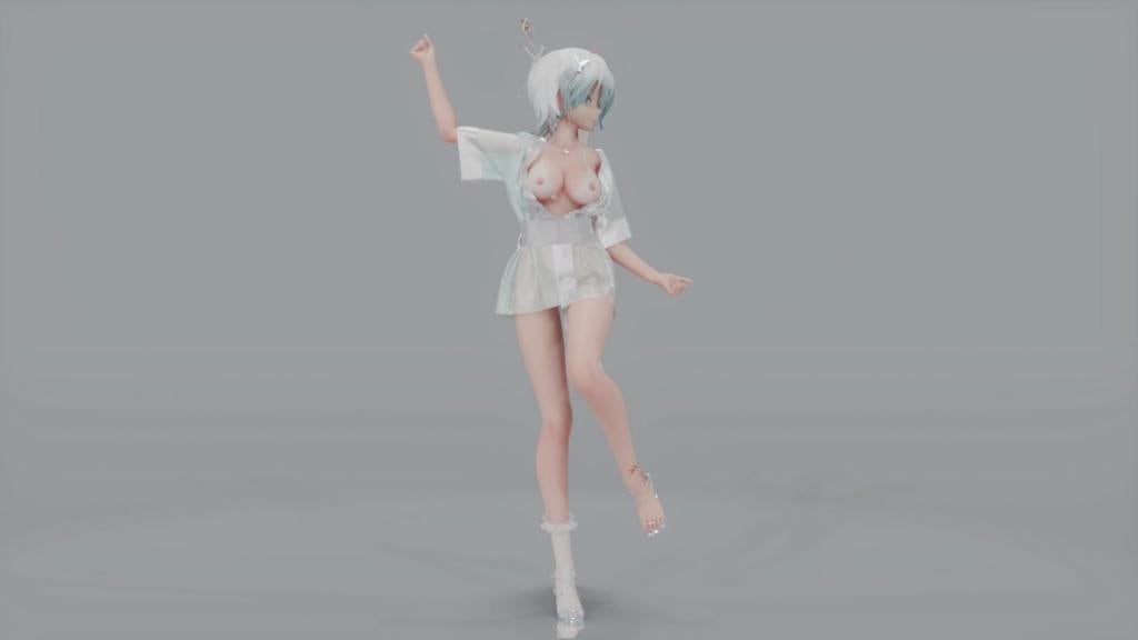 MMD21 和服真空言和极乐净土 淫荡舞姿爆乳诱惑